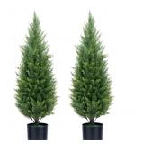 2 New 28" Artificial Cedar Trees UV Resistant