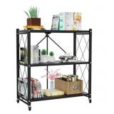 New 3 Tier Foldable Storage Shelf with Wheels -