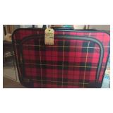 Awesome Vintage Red/Black Plaid Carry on Suitcase