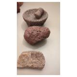 Mexican 5.5" Mortar and Pestle made from volcanic