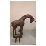 2 Brass Giraffes. 9" & 5" Tall