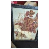 1921 Vtg Botanical Art Framed Pressed Flower Wood