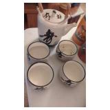 Vintage Otagiri Teapot and 4 Cups& Another