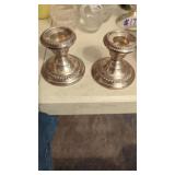 Sterling Weighed Candle Holders      2. 5" Tall