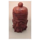 Wood Tobacco Jar Man