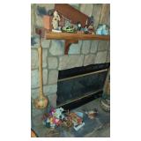 Contents of Figurines, Etc on Fireplace Mantel.