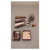 Vintage Ronson Lighter in Box,  metal Shoehorns, &