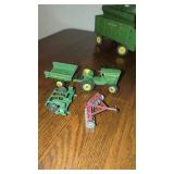 Vintage Small  John Deere Mower, Trailer, &