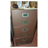 3 Drawer File Cabinet & Contents in Basement