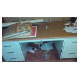 Large Metal Office Desk in Basement Office.