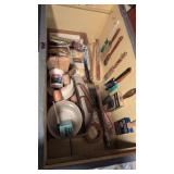 Vintage Carpenter Box with lots of paint supplies