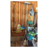 Corner of Garage Contents, Brooms, rtc