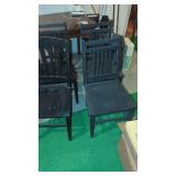 4 Oak  Black Wood Chairs
