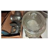 Vintage Food Chopper & GlassBake Dish in Holder