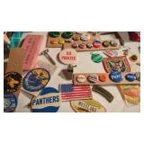 Cigar Box Loaded With Political Pins, Trinkets ,