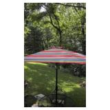 9 ft Round Market Tilt Striped Patio table