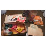 Vintage Drink Mixer,Coasters, Bottle Tops, Etc