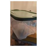 Good Sterilte Clear Tote.  Green LidNo damage