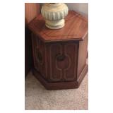 MCM 2 Octagon End Tables Good Condition   1 is a