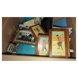Box of Golf Related items, Photos, Postcards