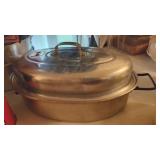Vintage Mirror Aluminum Roaster with Insert