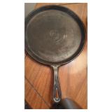 Vintage Cast Iron Griddle Pan A Mark on Back