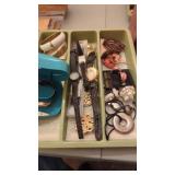 Tray of Vintage Watches, Misc Jewelry