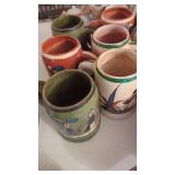 8 Mexican Handled Mugs.