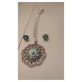 Vintage  Pendant Necklace and Matching Clip On