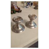 2 Sterling Weighed Candle Holders