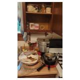 Contents of  Top Kitchen Cabinets, Countertop, ,