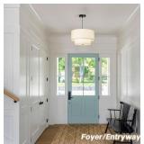 New 18" " Drum Fabric Pendant Light, Large Modern