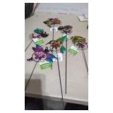 6 New  Garden or Planter Spinner Stakes   Centers