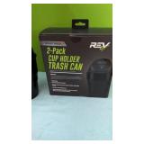 (New) 2- Pack Cup Holder Trash Can