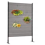 Metal Outdoor Privacy Screen with Stand, 3.6 ft W