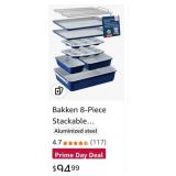 New Swiss Bakken Blue 8-Piece Stackable Bakeware