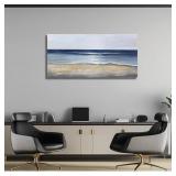 New  Ocean Canvas Wall Art Blue and Gold Wall