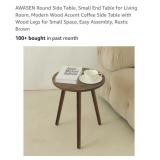 AWASEN Round Side Table, Small End Table for