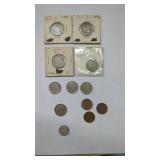 Old U.S.Coins Lot.   Silver Dime,  7 Buffalo