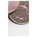 1867 Shield Nickel, (the first nickel five-cent