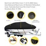 Boat Cover with Motor Cover 11-22 Ft, 600D Heavy