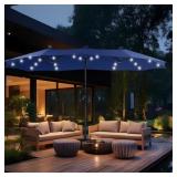 New 15ft Double Sided Patio Umbrella with Solar