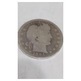 1899 Barber Silver Quarter.