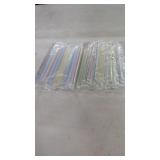 (100) 7.5" Plastic Poly Wrapped Striped Sltraws