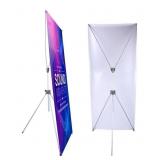 2 Adjustable X Banner Stands Fits Any Banner Size