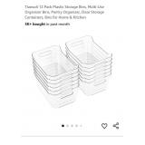 12 Pack Plastic Storage Bins, Multi-Use Organizer
