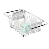 New Large Dish Drainer Rack in Sink Adjustable,
