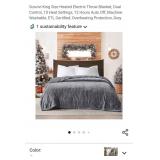 Sunvivi King Size Heated Electric Throw Blanket,