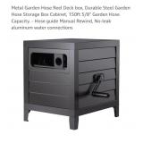 New- Aquazilla - Metal Garden Hose Reel Deck box,