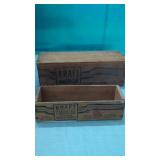 2 Vintage Wood Kraft Cheese Boxes
